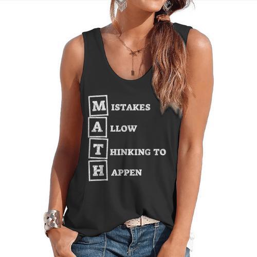 Mistakes Allow Thinking To Happen School Math Teacher Flowy Tank - teacherstshirts.com