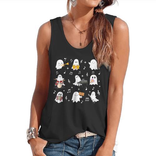 Music Teacher Halloween Music Teacher Education Flowy Tank - teacherstshirts.com AU