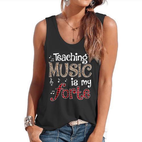 Music Teacher Teaching Music Is My Forte For Music Lovers Flowy Tank - teacherstshirts.com AU