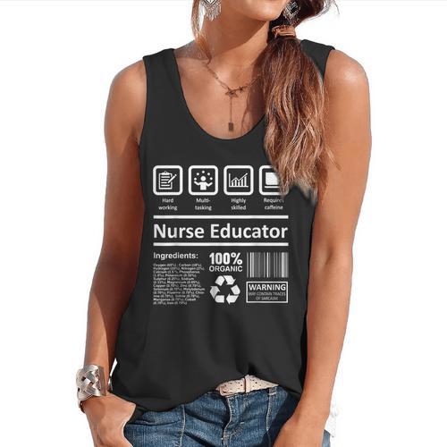 Nurse Educator Shirt Men Women Nursing Instructor Teacher Flowy Tank - teacherstshirts.com