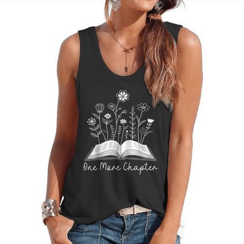 One-More Chapter Wildflower Reading Teacher Library Bookish Flowy Tank - teacherstshirts.com UK