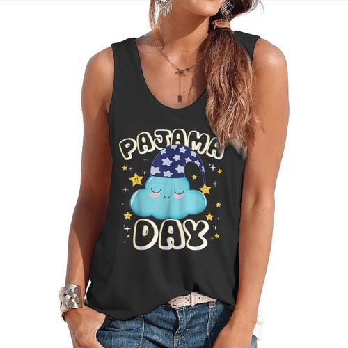 Pajama Day School Spirit Week Fun Cloud Teacher Student Flowy Tank - teacherstshirts.com CA