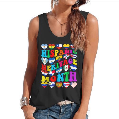 Hispanic Heritage Month 2025 Latino Puerto Rico Teacher Kids Flowy Tank - teacherstshirts.com AU