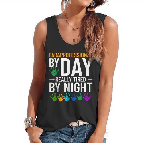 Paraprofessional Educator Teacher Para Classroom Assistant Flowy Tank - teacherstshirts.com