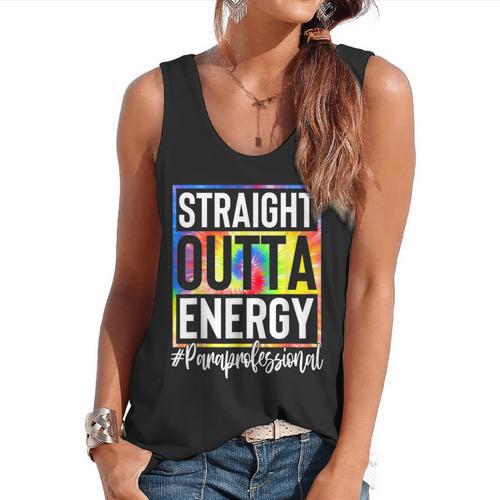 Paraprofessional Straight Outta Energy Teacher Life For Men Women Flowy Tank - teacherstshirts.com AU