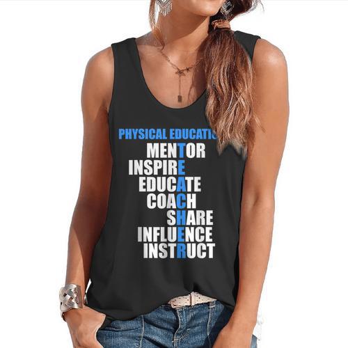 PE Physical Education Teacher For PE Teacher Flowy Tank - teacherstshirts.com DE