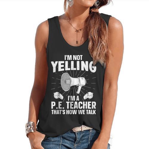 PE Teacher Art For Men Women Gym Teacher Physical Education Flowy Tank - teacherstshirts.com AU