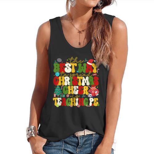 PE Teacher Christmas Holiday Flowy Tank - teacherstshirts.com AU