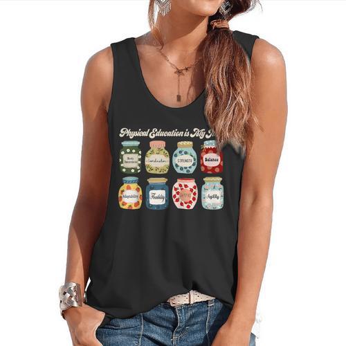 Physical Education Is My Jam Sports PE Coach Teacher Flowy Tank - teacherstshirts.com AU