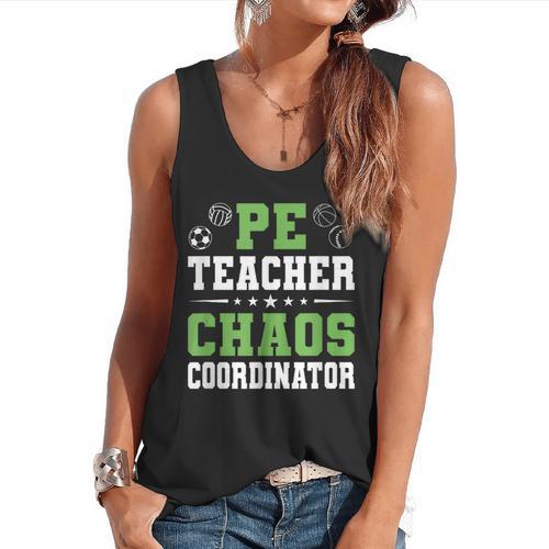 Physical Education PE Teacher School Flowy Tank - teacherstshirts.com CA