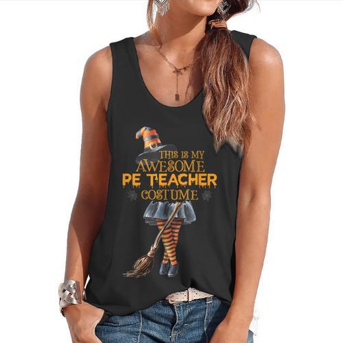 Physical Education Teacher Halloween Costume Witchy Teacher For Men Women Flowy Tank - teacherstshirts.com