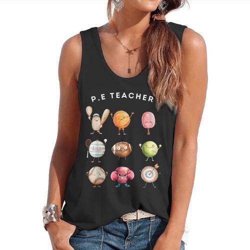 Physical Education Teacher PE Teacher Specials Back School Flowy Tank - teacherstshirts.com UK