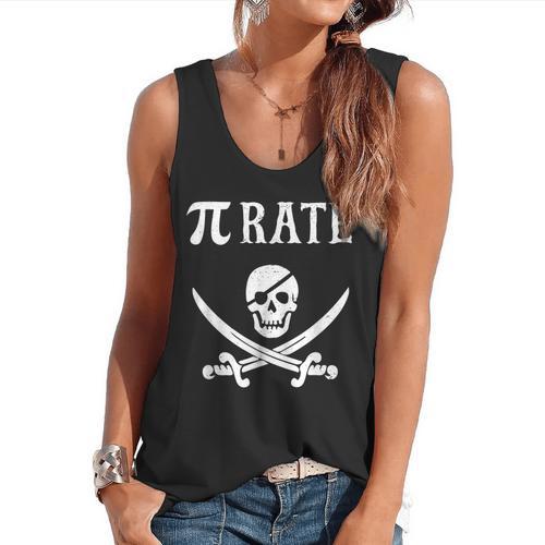 Pi Day Pi Rate Pirate For Teachers Flowy Tank - teacherstshirts.com