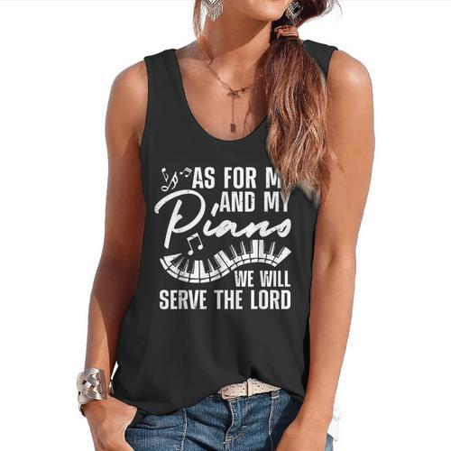 Piano Player Art For Men Women Pianist Piano Teacher Flowy Tank - teacherstshirts.com AU
