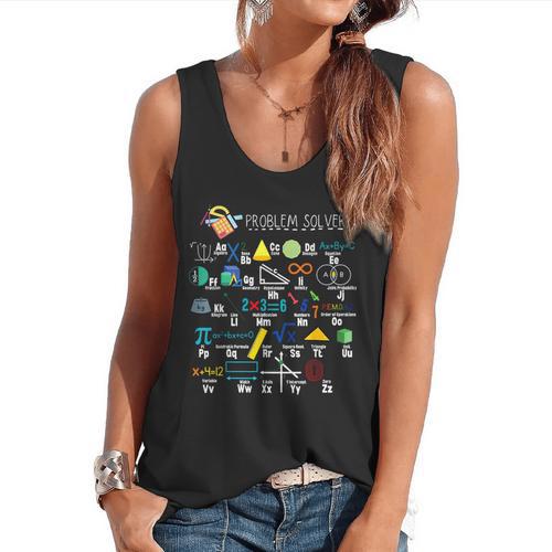 Problem Solver Math Alphabet ABC Teacher Students Flowy Tank - teacherstshirts.com