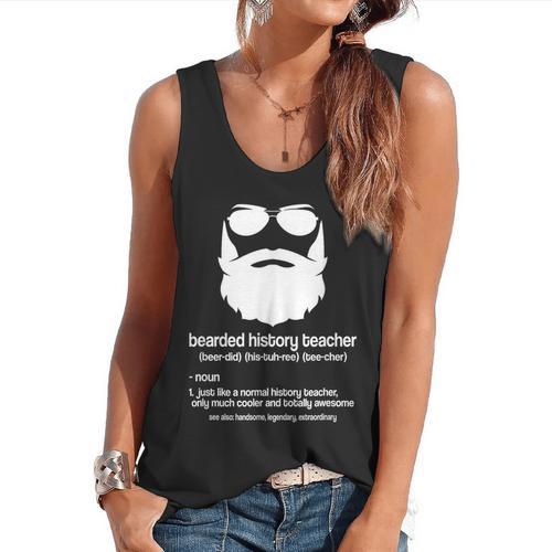 Professor Ancient Teaching Education Bearded History Teacher Flowy Tank - teacherstshirts.com