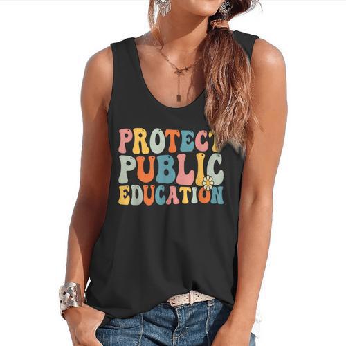 Protect Public Education Public Teacher School Flowy Tank - teacherstshirts.com