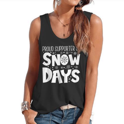 Proud Supporter Of Snow Days Teacher Christmas Men Women Flowy Tank - teacherstshirts.com AU