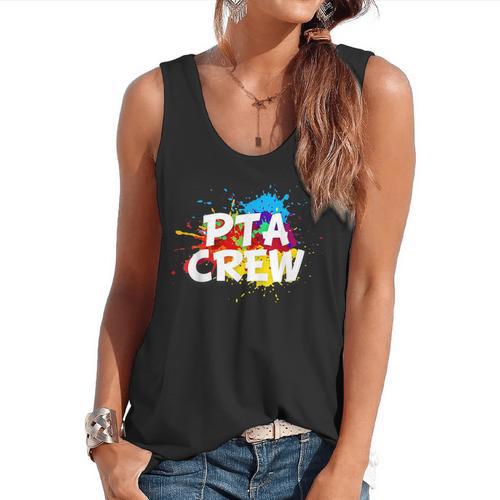 PTA Crew Back To School Volunteer Board Mom Parent Teacher Flowy Tank - teacherstshirts.com