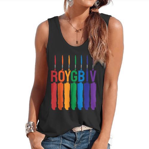Rainbow Roygbiv Kids Artist Costume Art Teacher Flowy Tank - teacherstshirts.com AU