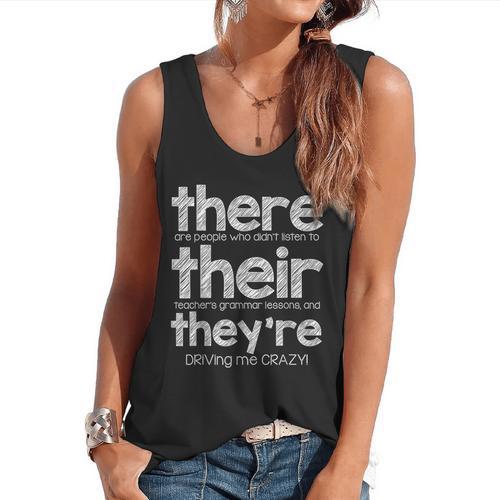 There Their They'Re English Grammar Teacher Humor Flowy Tank - teacherstshirts.com AU