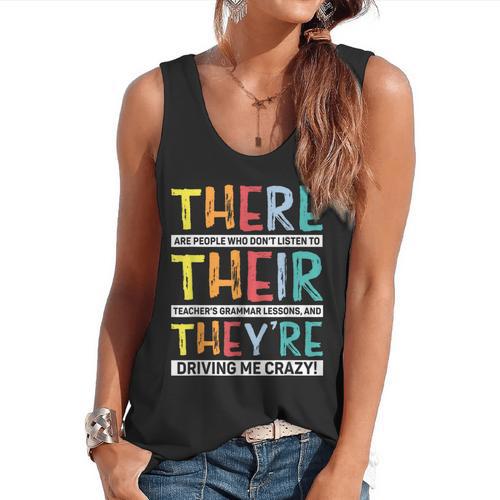 There Their They’Re Grammar Joke For English Teacher Student Flowy Tank - teacherstshirts.com AU