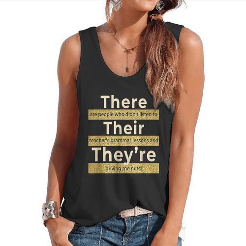 There Their They'Re T Shirt English Grammar Teacher For Men Women Flowy Tank - teacherstshirts.com AU