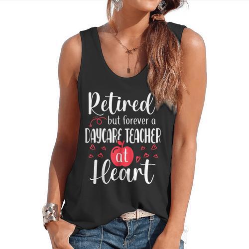 Retired Daycare Teacher Retirement For Daycare Teacher Flowy Tank - teacherstshirts.com UK