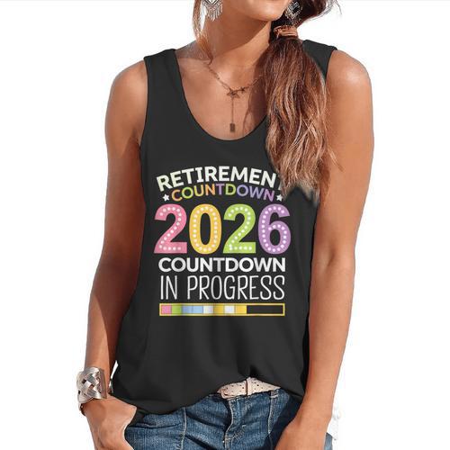 Retirement Class Of 2026 Teacher Countdown Loading Teacher Flowy Tank - teacherstshirts.com AU