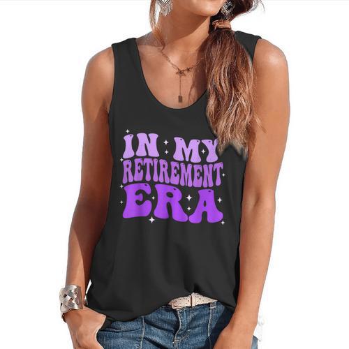 In My Retirement Era Groovy Retired Teacher 2025 Women Flowy Tank - teacherstshirts.com AU