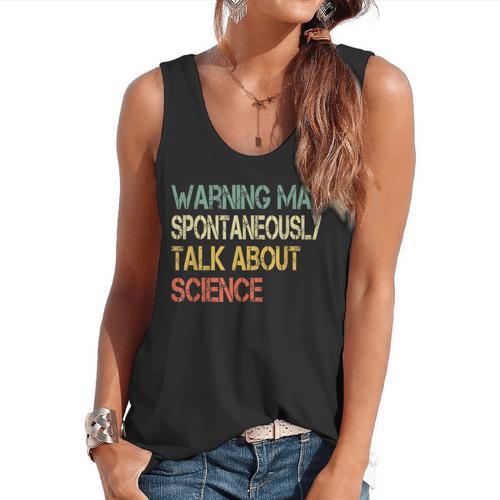 Retro Scientist Warning May Talk About Science Teacher Flowy Tank - teacherstshirts.com DE