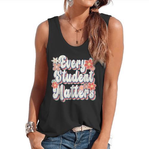 Retro Vintage Every Student Matters Teacher Paraprofessional Flowy Tank - teacherstshirts.com