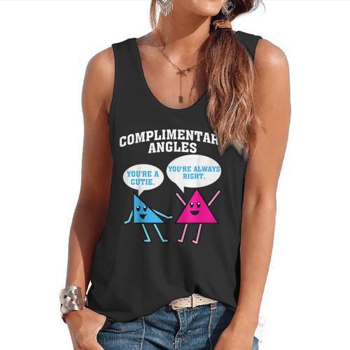 Right Acute Triangle Math Teacher Cool Geometry Flowy Tank - teacherstshirts.com