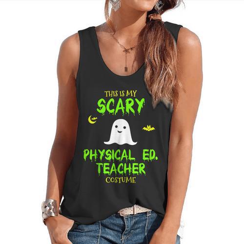 Scary Physical Education Ed Teacher Costume Halloween Easy Flowy Tank - teacherstshirts.com AU