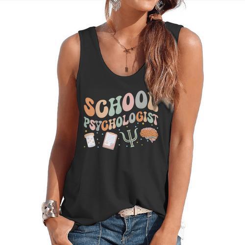 School Psychologist Teacher Psychology School Psychologist Flowy Tank - teacherstshirts.com UK