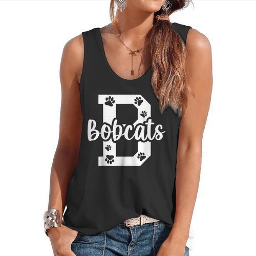 School Spirit Mascot Bobcats Back To School Teacher Student Flowy Tank - teacherstshirts.com CA