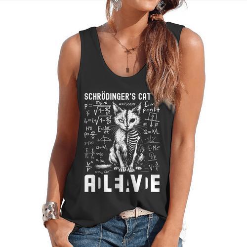 Schrodinger's Cat Dead And Alive Physics Teacher Flowy Tank - teacherstshirts.com