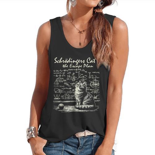 SchröDinger's Cat Escape Plan Science Teacher For Men Women Kids Flowy Tank - teacherstshirts.com AU