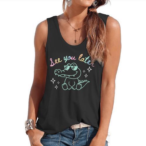 See You Later End Of School Alligator Teacher Appreciation Flowy Tank - teacherstshirts.com AU