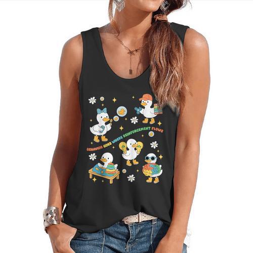 Silly Goose Behavior Analyst RBT ABA Therapy SPED Teacher Flowy Tank - teacherstshirts.com DE