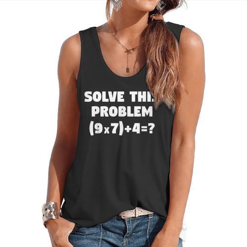 Solve This Problem 9X7467 Elementary Math Teacher Flowy Tank - teacherstshirts.com CA