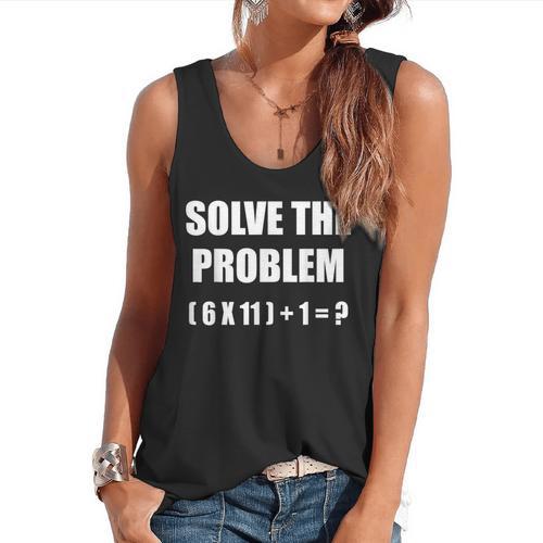 Solve The Problem Math Teacher Joke 67 Six Seven Meme Flowy Tank - teacherstshirts.com