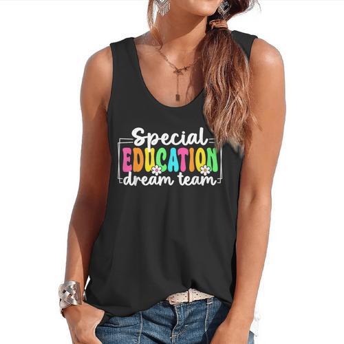 Special Education Dream Team Back To School SPED Teacher Flowy Tank - teacherstshirts.com