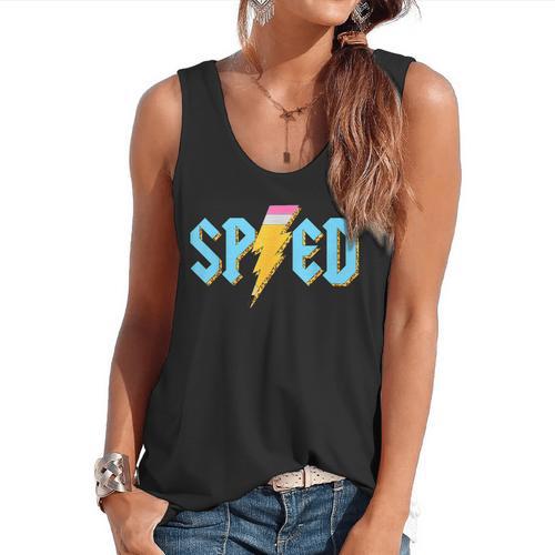 Special Education SPED Rocks Teacher Back To School Rock Flowy Tank - teacherstshirts.com DE