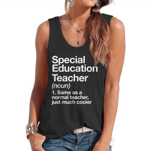 Special Education Teacher Definition Back To School Flowy Tank - teacherstshirts.com UK