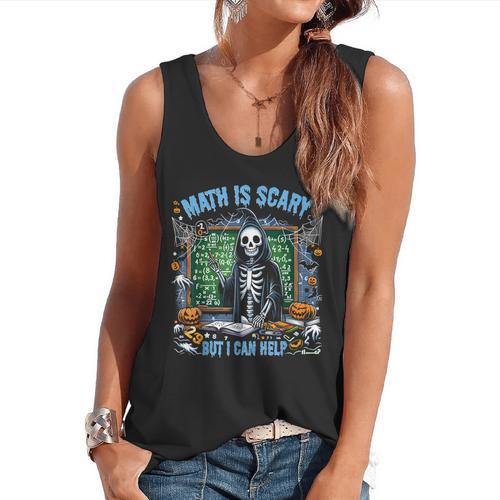 Spooky Halloween Math Teacher Flowy Tank - teacherstshirts.com