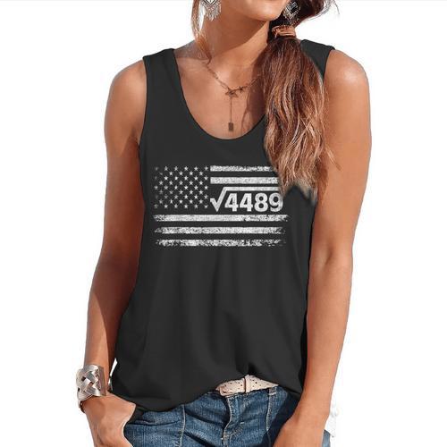Square Root 4489 Slang Math Teacher Six Seven 6 7 USA Flag Flowy Tank - teacherstshirts.com UK