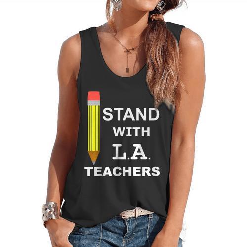Stand With LA Teachers Tshirt United Los Angeles T Shirt Men Women Kids Flowy Tank - teacherstshirts.com AU