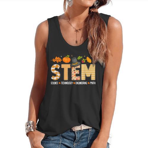 STEM Teacher Thanksgiving Grateful Educator Science Class Flowy Tank - teacherstshirts.com