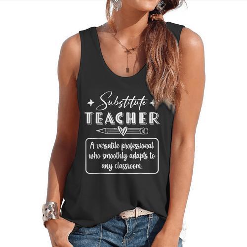 Substitute Teacher Definition Flowy Tank - teacherstshirts.com